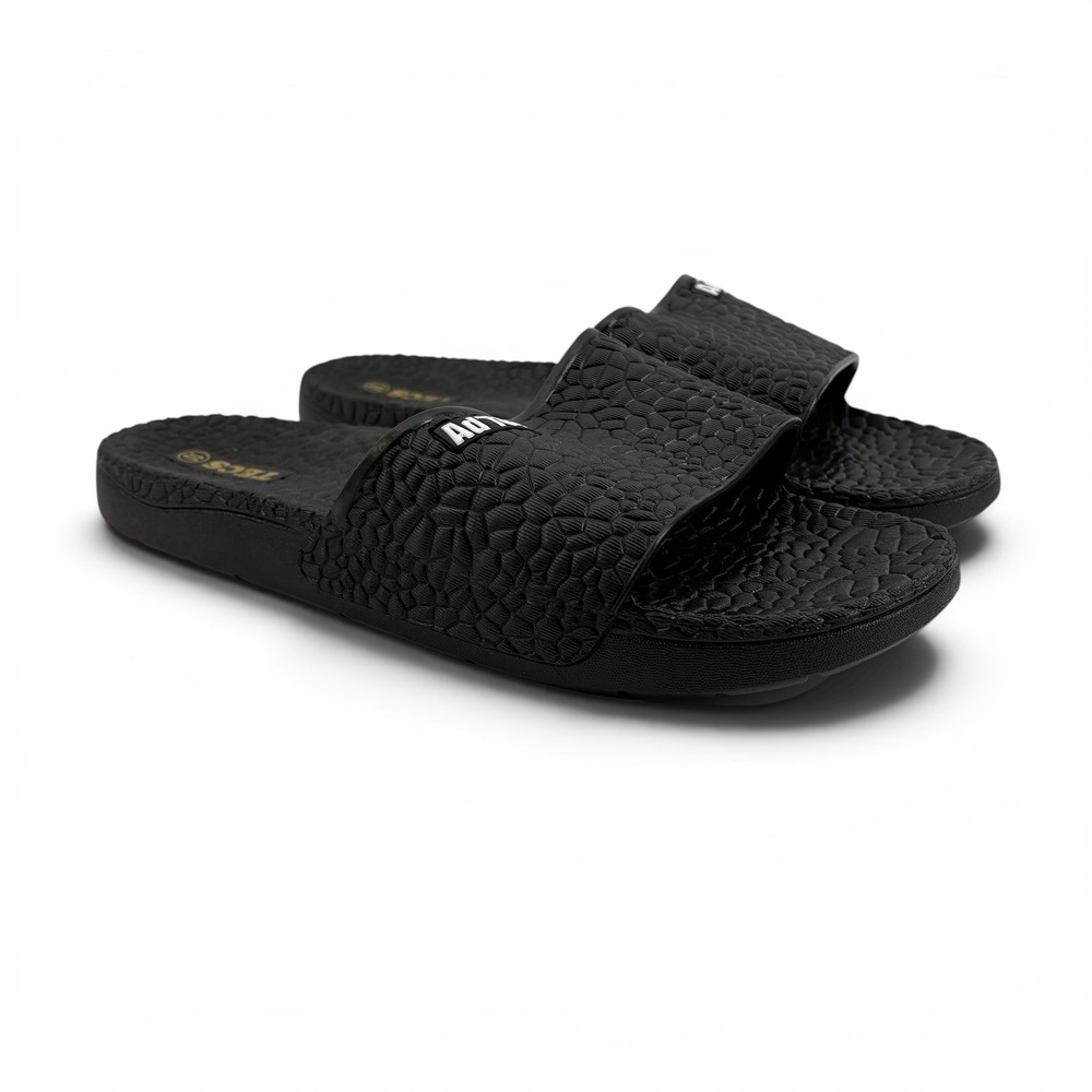 Ad Tec TECS Mens Black Textured Slide Sandals‎ Size 10 HM-065 Pool Beach Casual